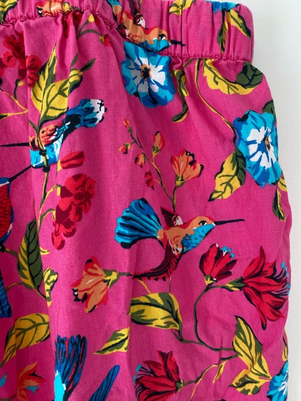 Printfresh Hummingbird Bright Pink Floral Bird Pajama Lounge Pants size 2X - Picture 4 of 6